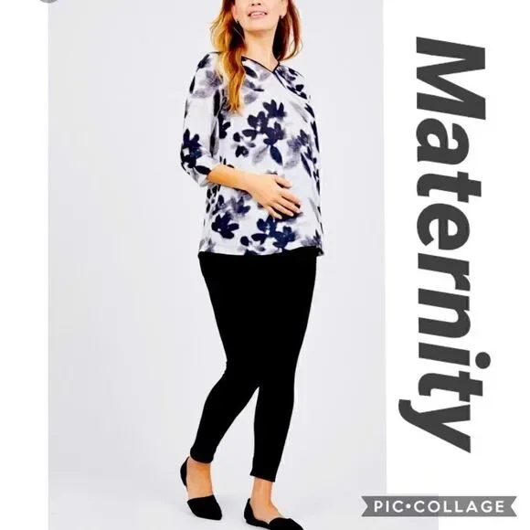New! Noir maternity floral V-neck tunic to… - Picture 1 of 16